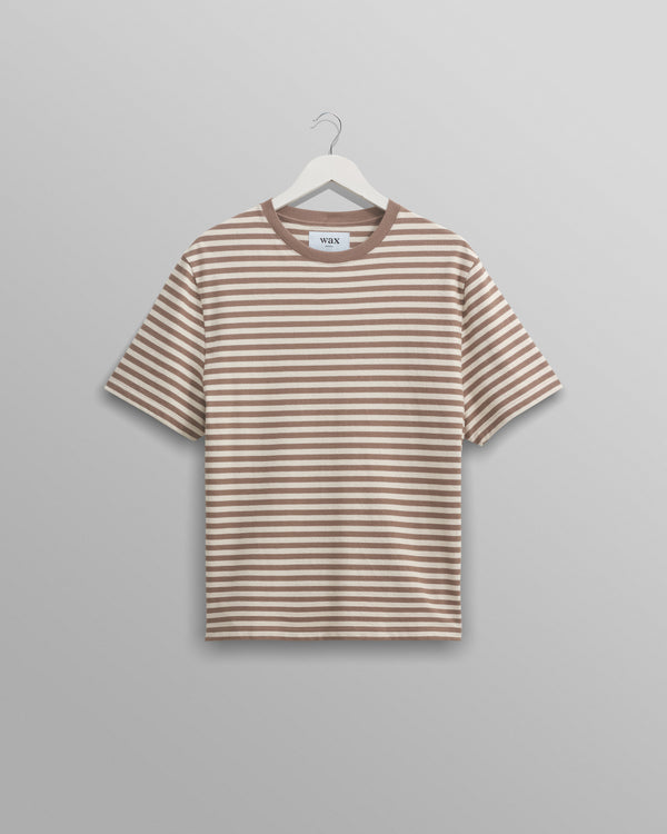 Dean Short Sleeve-Tee-Walnut/Ecru-Stripe