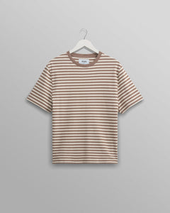 Dean Short Sleeve-Tee-Walnut/Ecru-Stripe