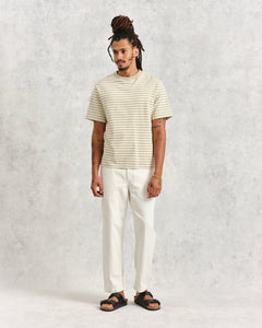 Dean Short Sleeve-Tee-Sage/Ecru-Stripe