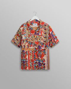 Didcot Short Sleeve Shirt Red Multi Tile Print