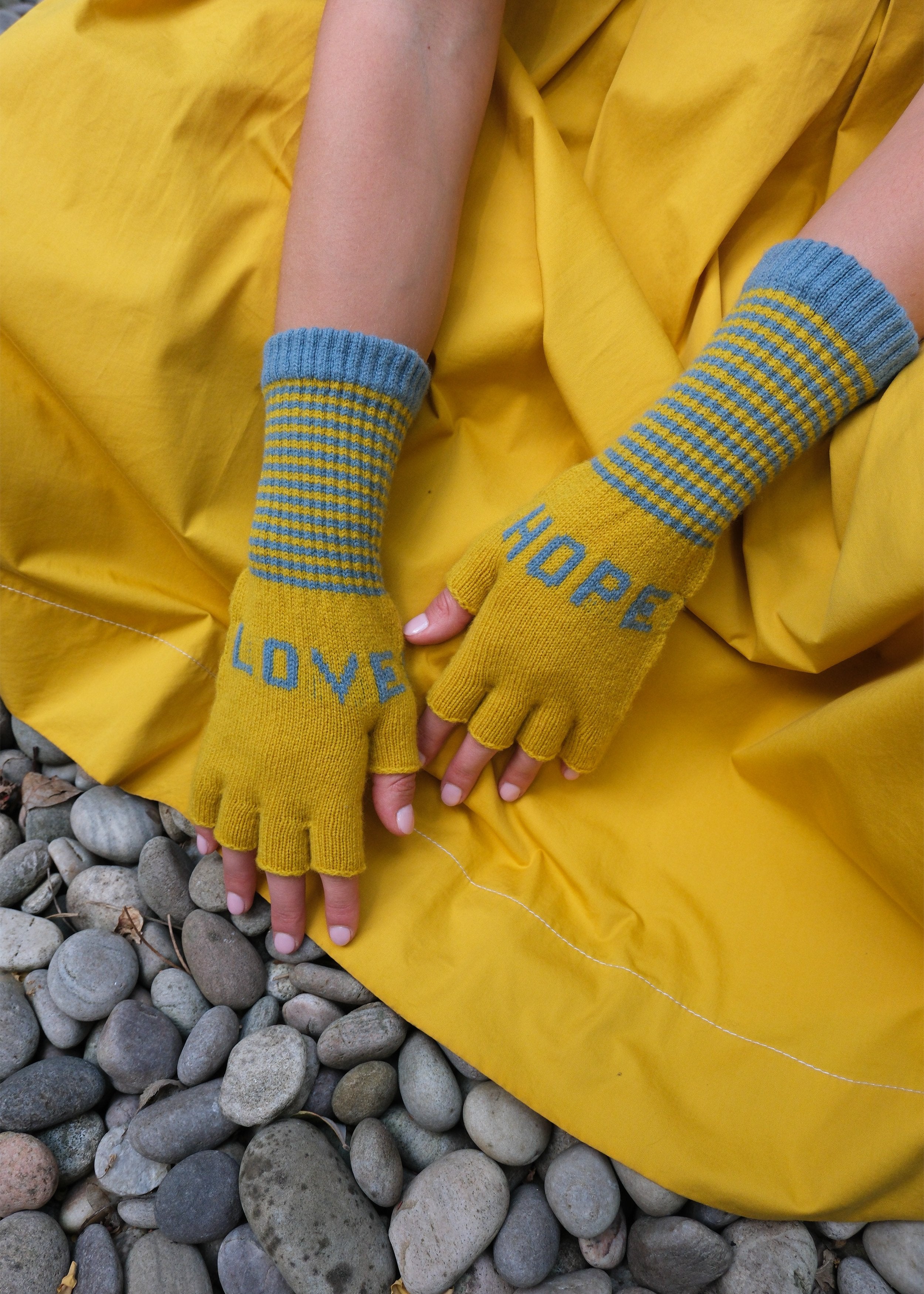 Yellow/Petrol Love Hope Gloves