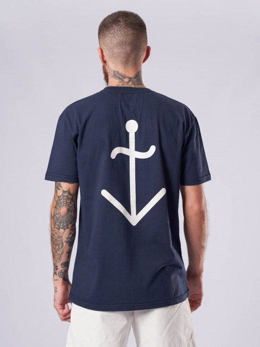 Dark Navy/Ecru Embroidered Logo Dantas T Shirt