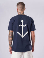 Load image into Gallery viewer, Dark Navy/Ecru Embroidered Logo Dantas T Shirt

