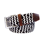 Load image into Gallery viewer, Black and White Zig Zag Woven Belt
