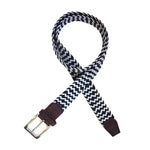 Load image into Gallery viewer, Black and White Zig Zag Woven Belt
