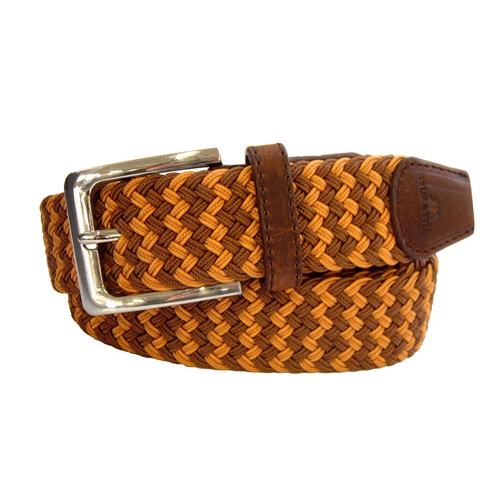 Brown and Orange Zig Zag Woven Belt