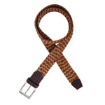 Load image into Gallery viewer, Brown and Orange Zig Zag Woven Belt
