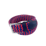 Load image into Gallery viewer, Red and Blue Zig Zag Woven Belt
