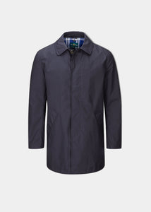 Dark Navy Gorston 3/4 Length Raincoat