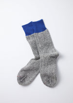 Load image into Gallery viewer, Blue/Grey Double Face Crew Socks
