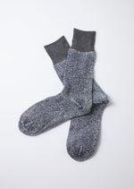 Load image into Gallery viewer, Dark Grey/Navy Double Face Crew Socks
