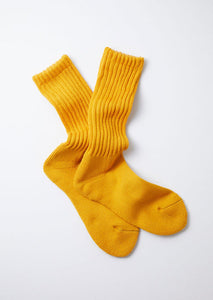 Yellow Loose Pile Crew Socks